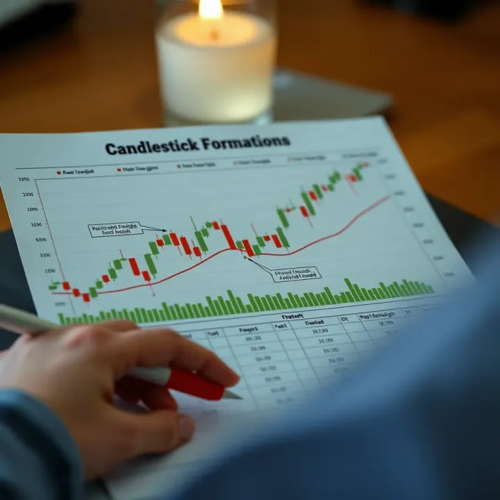 Visual guide highlighting essential candlestick formations with annotations for trading decisions