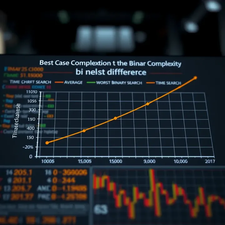 Graph comparing best case, average case, and worst case time complexities of binary search highlighting performance differences