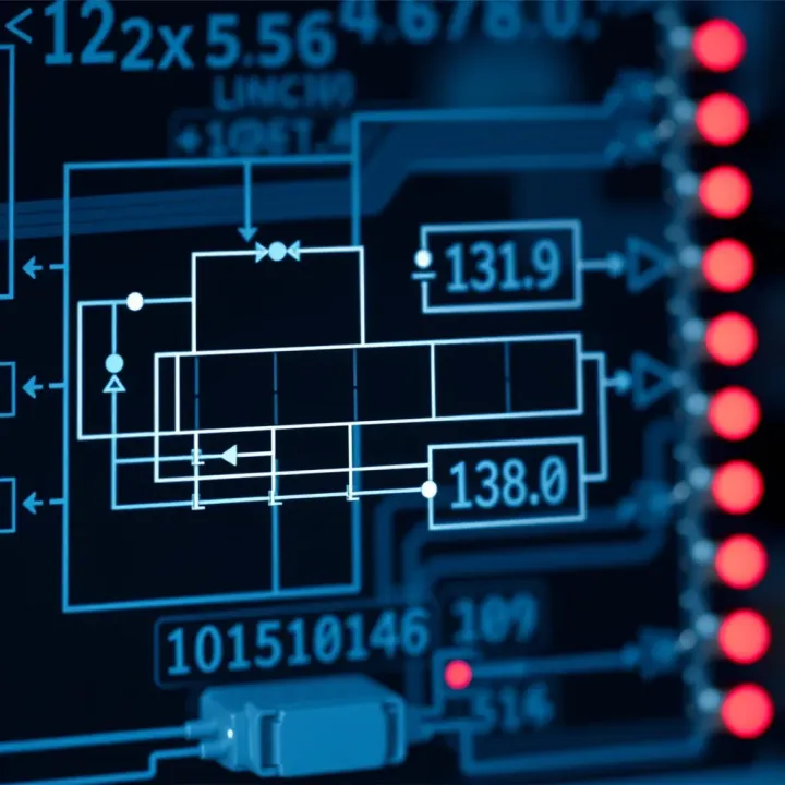 Diagram showing a binary adder-subtractor circuit with logic gates and input-output connections