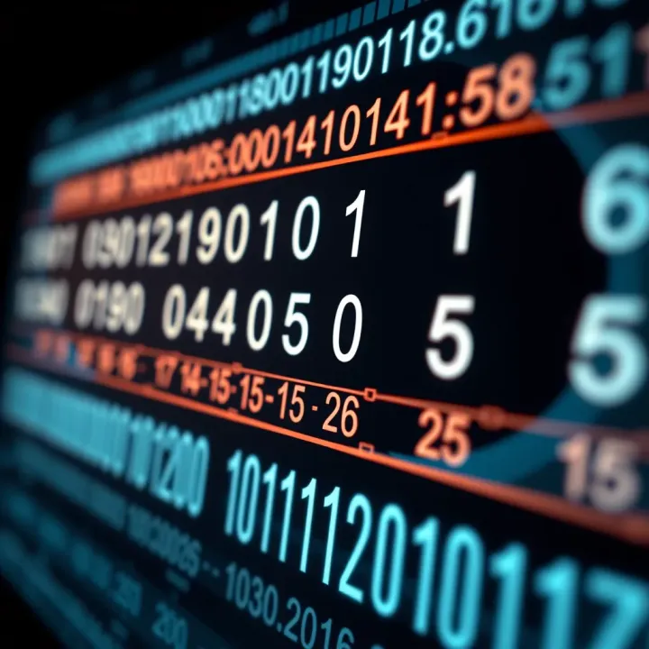 Binary and Decimal Number Correspondence from One to Fifteen Diagram showing binary digits aligned with their decimal equivalents from one to fifteen