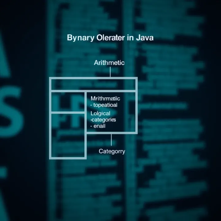 Overview of Binary Operator Types in Java Diagram illustrating different types of binary operators in Java including arithmetic, relational, and logical categories
