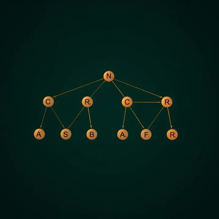 Diagram showing the structure of a binary search tree with nodes arranged to demonstrate left and right child relationships