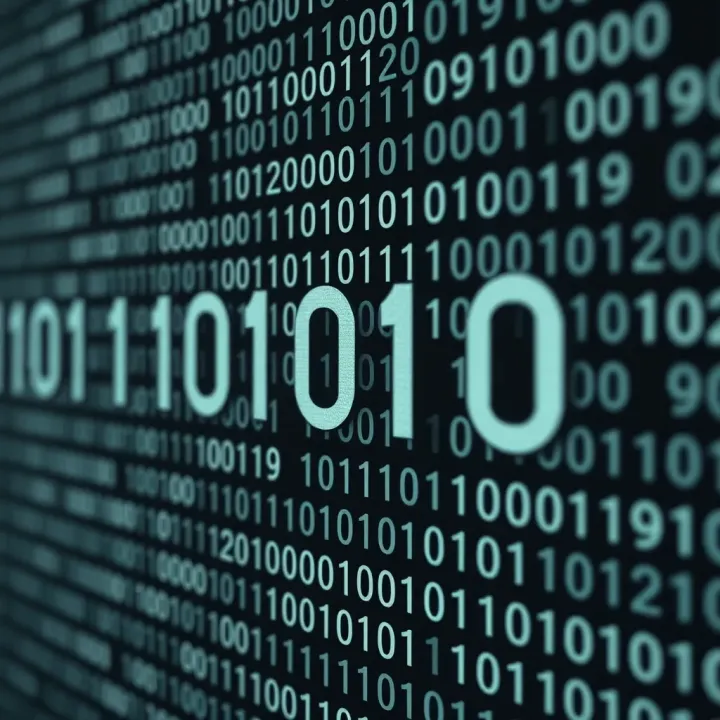 Visual representation of binary digits transforming into Gray code sequence