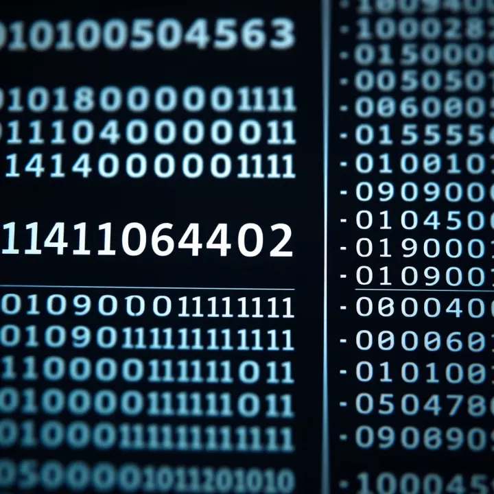 Chart showing examples of binary numbers alongside their corresponding Grey code representations