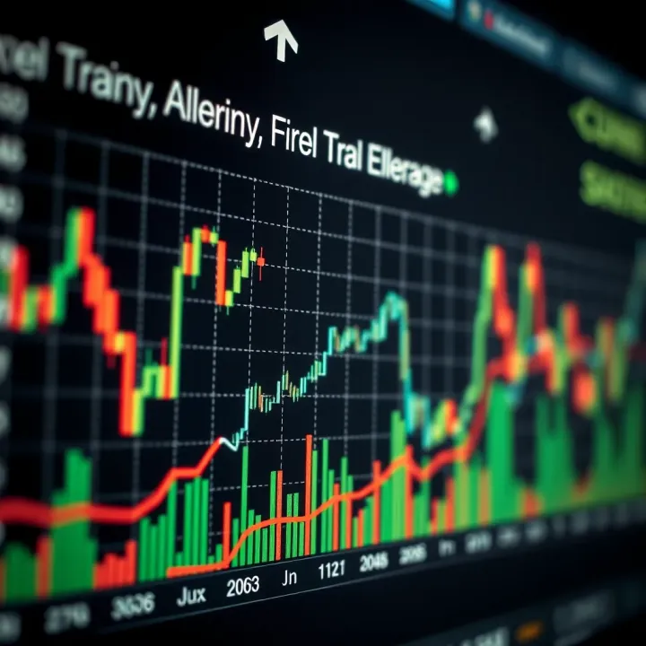 Graph showing currency exchange rate fluctuations and market trends