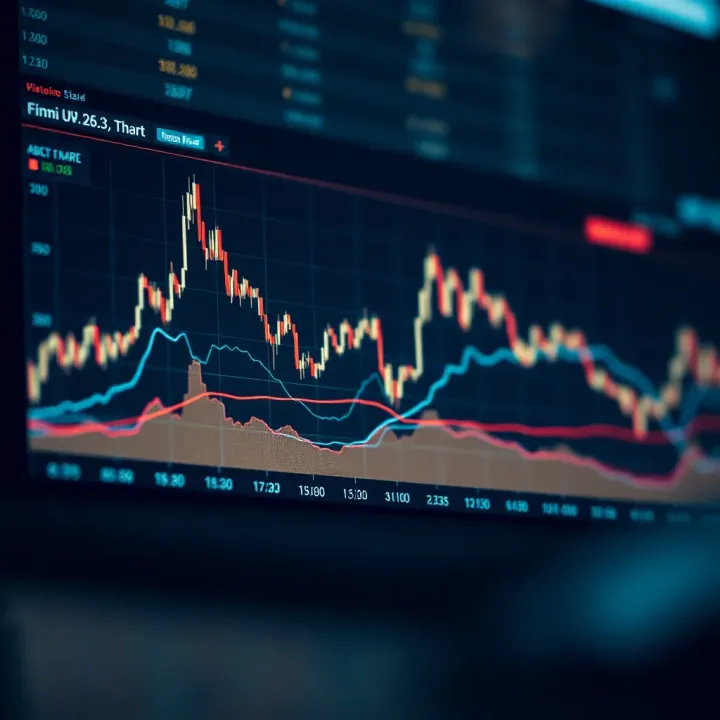 Line chart showing different financial market trends with key patterns highlighted