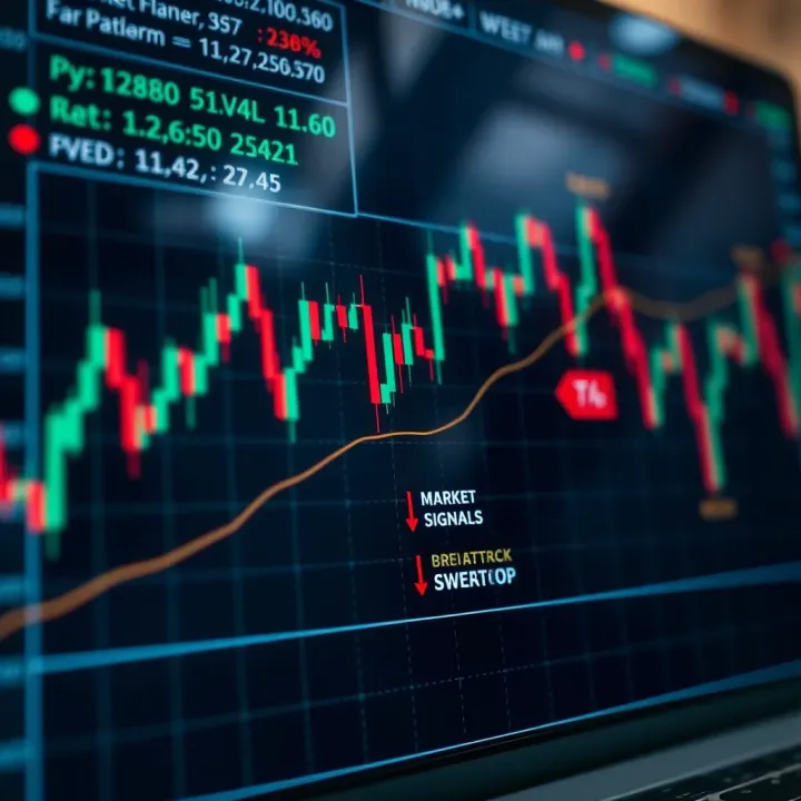 Annotated price chart highlighting pattern interpretations with key points and breakout signals