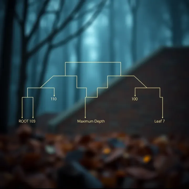 Diagram of a binary tree illustrating the maximum depth from root to leaf nodes