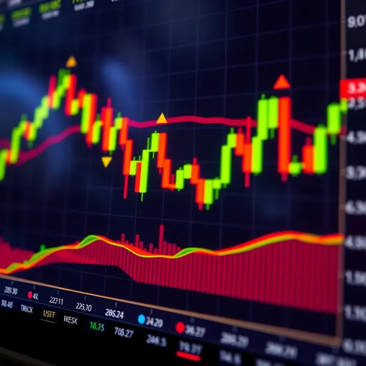 Combination of Bullish Engulfing and Doji Candlestick Patterns on Trading Chart Chart showing multiple candlestick patterns including bullish engulfing and doji on a financial graph