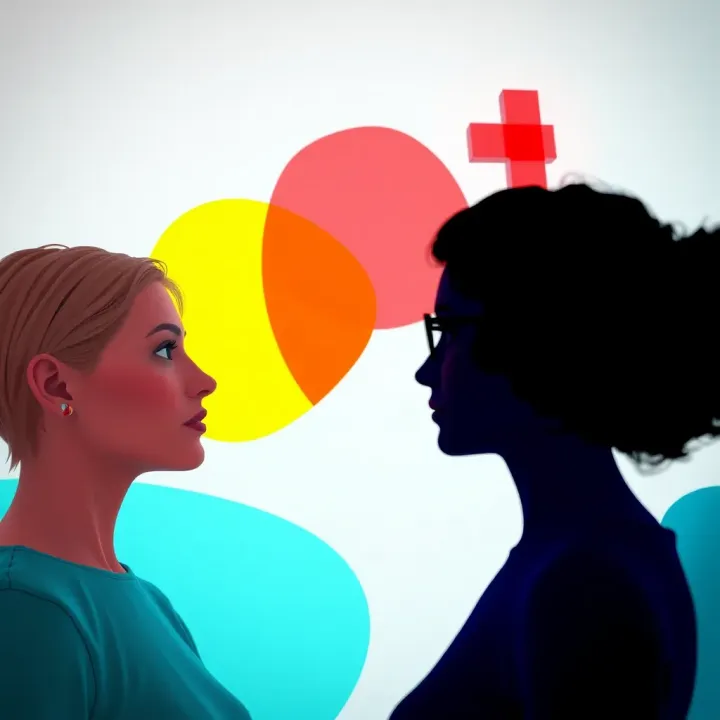 Conceptual illustration showing diverse gender expressions beyond traditional categories with abstract shapes and colors