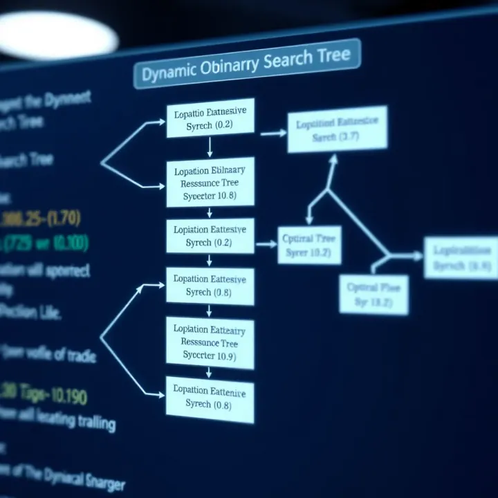 Dynamic Programming Method for Building Optimal Binary Search Trees Flowchart demonstrating dynamic programming approach to constructing an optimal binary search tree with key decision points