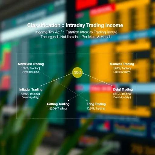 Classification of Intraday Trading Income under Income Tax Act Conceptual diagram showing the classification of intraday trading income under different tax heads in India