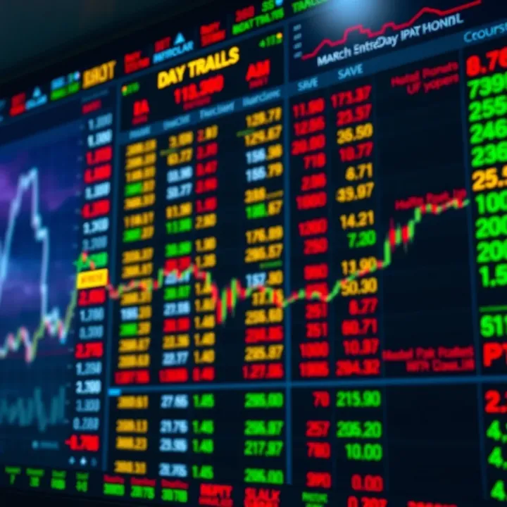 Stock market dashboard displaying updated list of stocks allowed for intraday trading