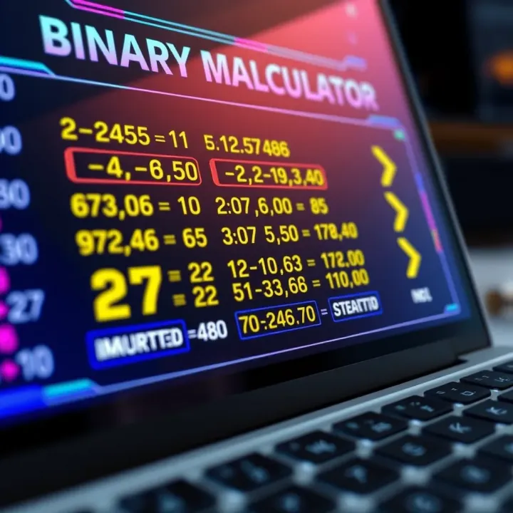 Interface of a Binary Multiplier Calculator Tool Screenshot of an online binary multiplier calculator interface showing input fields and multiplication results